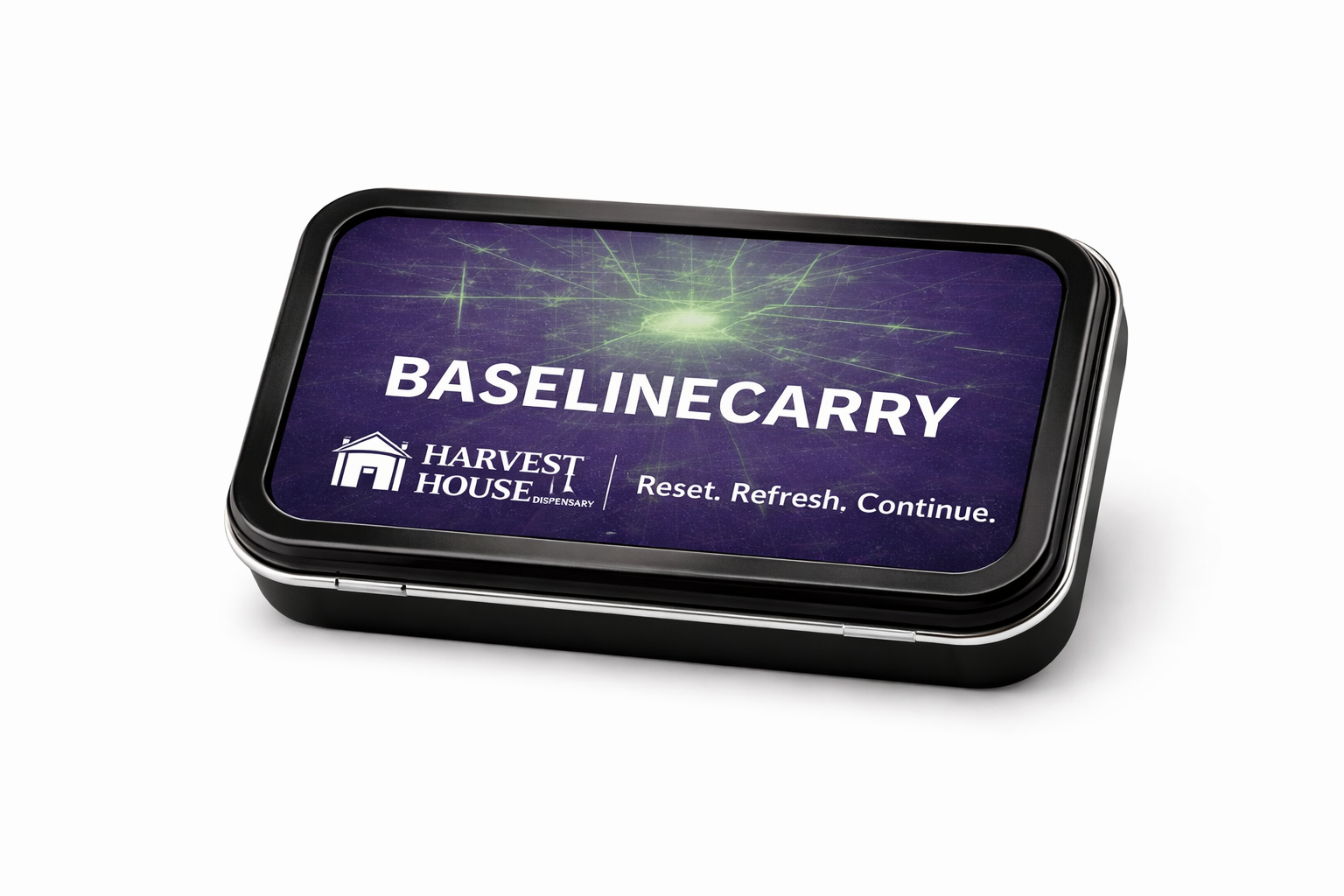 BaselineCarry co-brand mockup featuring Harvest House branding.